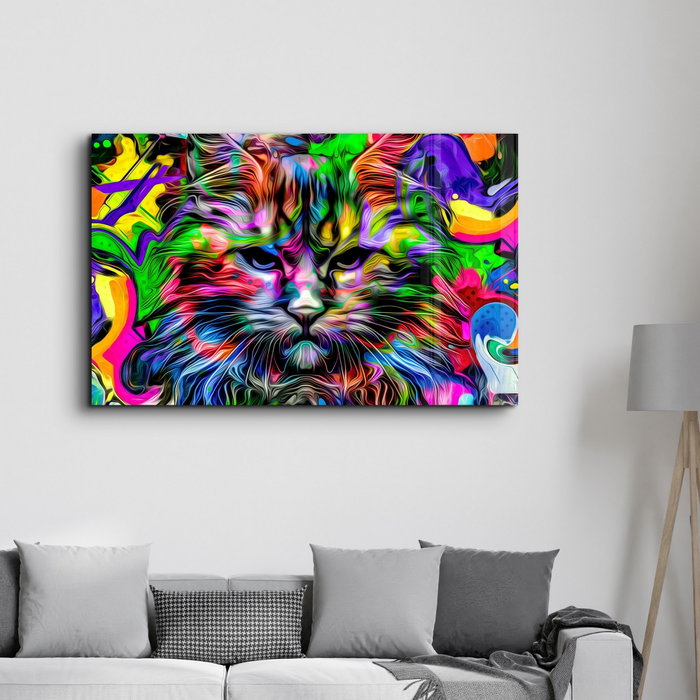 Wallity Pintura Decorativa de Vidrio Templado Multicolor 46 x 72 cm